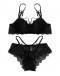                                                          【Preorder】S-XL Ribbon Cut-Out Lace Bra/ V Panties