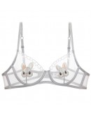                                                          【Preorder】32-38AB Embroider Rabbit Underwire Bra/ Panties