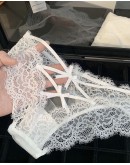                                                          【Preorder】40kg-60kg Cut-Out Thin Lace Ribbon Panties