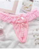                                                          【Preorder】40kg-55kg Pinky Faux Pearl Sexy Lingeries Panties