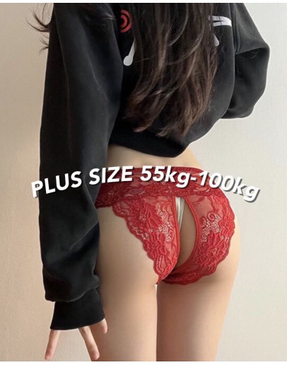                                                                【READY STOCK】Plus Size 55kg-100kg Cut-Out Briefs