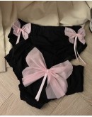                                                          【Preorder】40kg-70kg Pinky Ribbon Cotton Panties