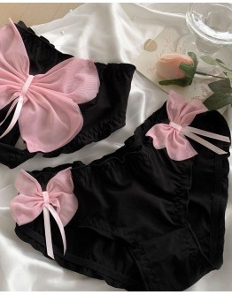                                                          【Preorder】40kg-70kg Pinky Ribbon Cotton Panties