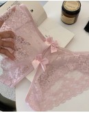                                                          【Preorder】40kg-60kg Ribbon Lace Open Panties