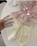                                                          【Preorder】40kg-60kg Ribbon Lace Open Panties