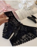                                                          【Preorder】40kg-60kg Ribbon Lace Open Panties