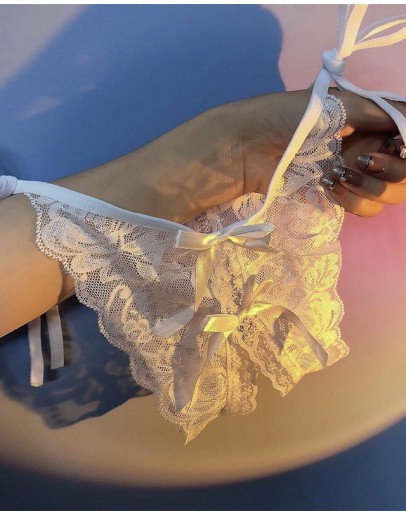                                                          【Preorder】40kg-60kg Open Lace-Up Sexy Lingerie Cheeky