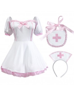                                                          【Preorder】Cos Nurse White Pink Dress Set