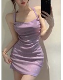                                                          【Preorder】Backless Camisole Fitted Sequins Dress