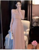                                                                【PREORDER】40kg-60kg Cut-Out Long-Sleeved Maxi Dress