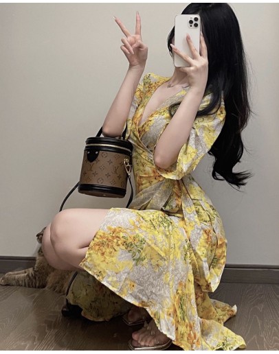                                                          【Preorder】40kg-55kg Holiday Home Wear Asymmetrical Dress