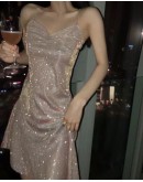                                                          【Preorder】40kg-55kg Backless Pinky Galaxy Asymmetrical Dress