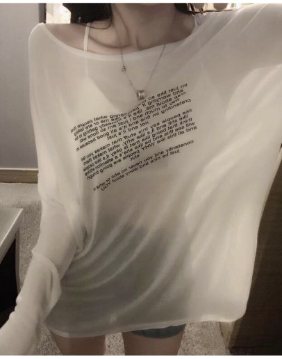                                                          【Preorder】40kg-55kg Loose Long-Sleeved Thin Tops