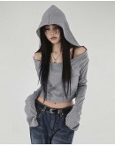                                                         【Preorder】40kg-55kg Hoodie Long-Sleeved Short Tops