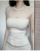                                                          【Preorder】45kg-60kg Gradine Short-Sleeved Short Tops