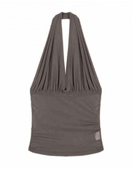                                                          【Preorder】40kg-60kg V-Neck Thin Halter-Neck Short Tops