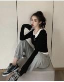                                                          【Preorder】40kg-60kg False-Two Style Long-Sleeved Tops