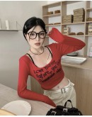                                                          【Preorder】40kg-55kg U-Knee Short Long-Sleeved Tops