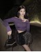                                                          【Preorder】40kg-55kg Off-The-Shoulder Purple Short Tops