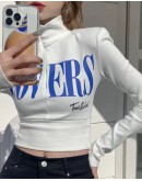                                                          【Preorder】40kg-55kg Halter-Neck Zipper Long-Sleeved Tops