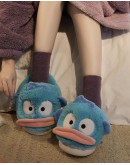                                                          【Preorder】Unisex Blue Fish Plush Home Slippers