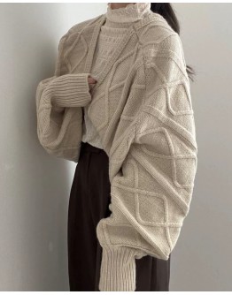    Free Shipping Knitted Long-Sleeved Outwear