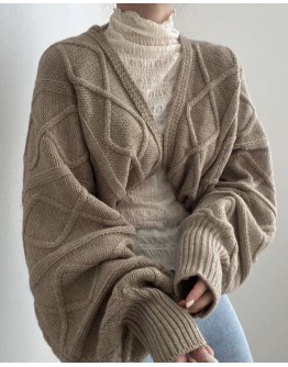    Free Shipping Knitted Long-Sleeved Outwear
