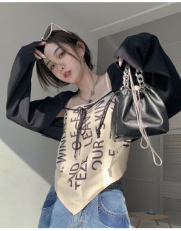              Free Shipping Lace-Up Long-Sleeved Short Outwear