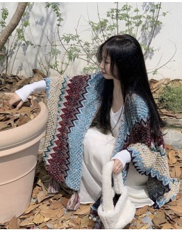              Free Shipping Knitted Fringe Wraps