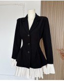              Free Shipping S-4XL Plus Fitted Layered Coat Dress