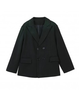                  Free Shipping Ink Green Gradual Over-Size Coat