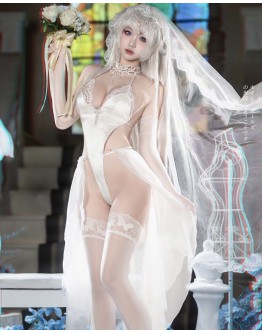                                                          【Preorder】40kg-55kg White Bride High-Quality Body-Suit Set