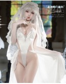                                                          【Preorder】40kg-55kg White Bride High-Quality Body-Suit Set