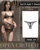                                                          【Preorder】40kg-65kg Rhinestone Fishnet Tops With Stockings