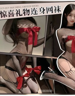                                                          【Preorder】40kg-65kg Red Ribbon Body-Suit Stockings