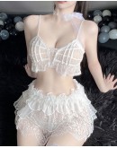                                                          【Preorder】40kg-50kg White Lace Sexy Lingeries