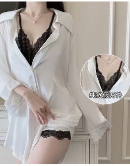                                                          【Preorder】40kg-70kg False-Two Lace Loose Shirt+ Shorts