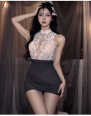                                                          【Preorder】40kg-85kg Halter-Neck Lace Fitted Sexy Lingeries+ T-Back