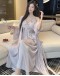                                                          【Preorder】40kg-65kg Ice Silk Flora Bra Pads Dress/ Long-Kimono
