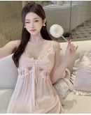                                                          【Preorder】40kg-65kg Ice Silk Flora Bra Pads Dress/ Long-Kimono