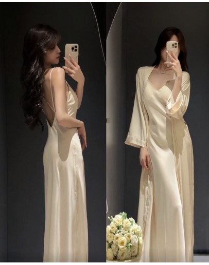                                                         【Preorder】适合裸睡Thin Ice Silk 40kg-65kg Backless Dress/ Kimono