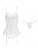                                                          【Preorder】40kg-55kg Lace Slim-Fit Tops +Stockings+ T-Back