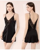                                                          【Preorder】40kg-70kg V-Neck Lace Ice Silk Dress/ Outwear Kimono