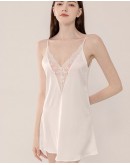                                                          【Preorder】40kg-70kg V-Neck Lace Ice Silk Dress/ Outwear Kimono