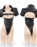                                                          【Preorder】40kg-55kg Faux Leather Belt Body-Suit