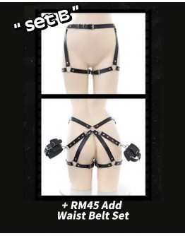                                                          【Preorder】40kg-55kg Faux Leather Belt Body-Suit