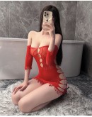                                                          【Preorder】40kg-55kg Off-The-Shoulder Stocking Dress