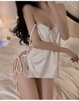                                                          【Preorder】40kg-55kg Ice Silk Camisole Lace-Up Dress+T-Back