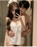                                                         【Preorder】40kg-55kg Ice Silk Camisole Lace-Up Dress+T-Back
