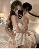                                                          【Preorder】40kg-55kg Ice Silk Camisole Lace-Up Dress+T-Back